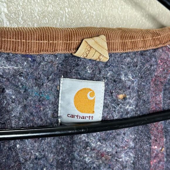 VTG 90’s Carhartt Detroit Blanket Lined Work Jacket Trashed Sun Faded Size Small - Picture 11 of 11